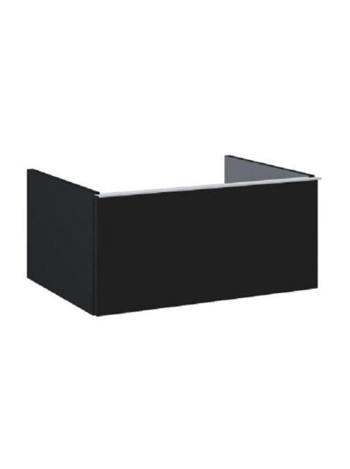 Arezzo design Monterey alsószekrény 1 fiókkal 60x45 cm, szifonkivágás nélkül, matt fekete AR-168108
