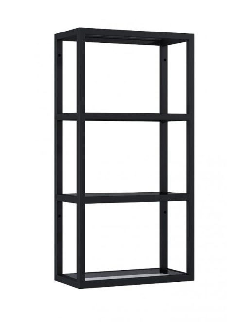 Arezzo design Monterey függőpolc üveggel 40x80 cm, matt fekete AR-168186