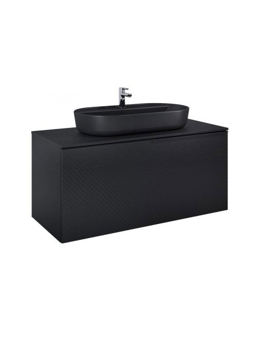Arezzo design Malibu matt fekete alsószekrény 1+1 fiók, 120 cm AR-168388