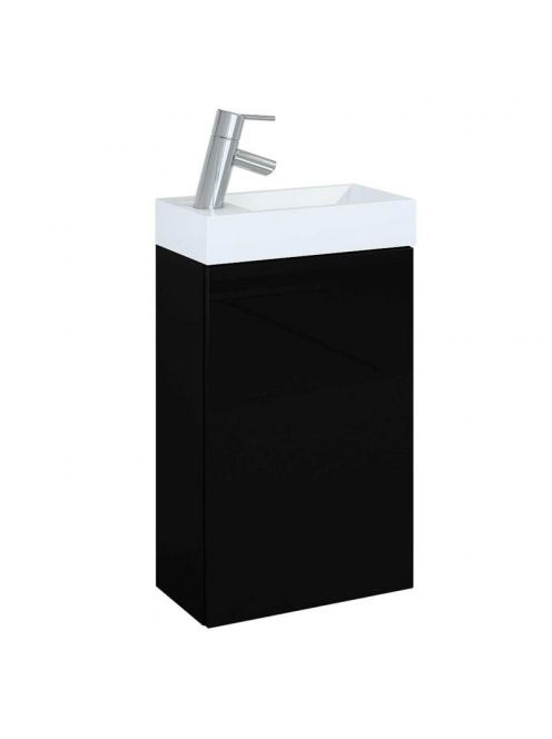 Arezzo design Mini alsószekrény mosdóval 40 cm, 1 ajtóval, matt fekete AR-168996