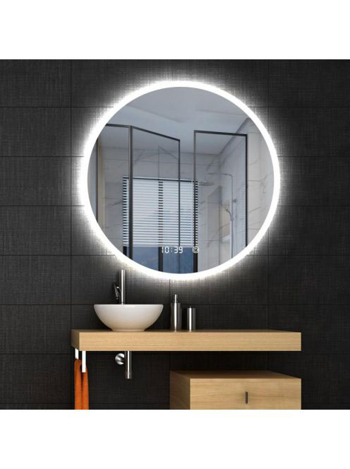 Arezzo design LED okos tükör 100 cm beépített órával és hőmérővel, párátlanító funkcióval AR-3054
