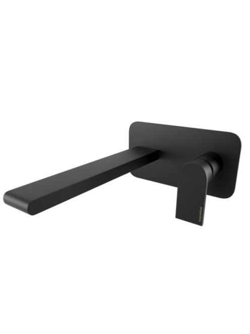 Bugnatese Simple falsík alatti mosdócsaptelep 21 cm-es kifolyóval, click-clack leeresztővel, matt fekete 6647SCNE