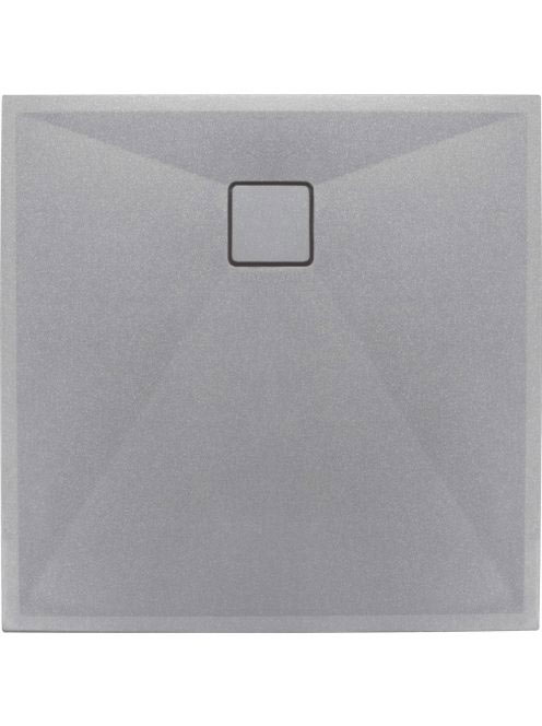 Deante Correo szögletes gránit zuhanytálca 90x90 cm, szürke metál KQR S41B