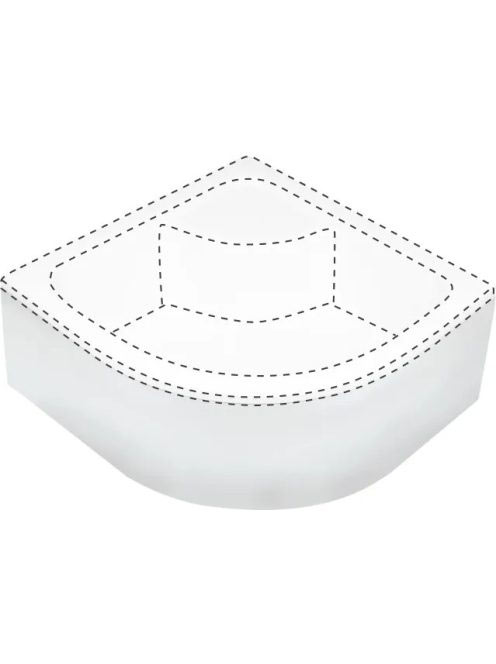 Deante Deep félköríves akril előlap mély 90x90 cm-es zuhanytálcához, fehér KTD 041O