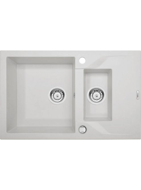 Deante Andante 1,5 medencés gránit mosogató 78x49 cm csepegtetővel, alabástrom ZQN A513