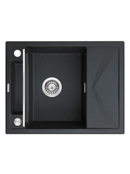 Deante Magnetic gránit mosogatótálca 64x50 cm, automatikus leeresztővel és szifonnal, grafit metál ZRM G11A