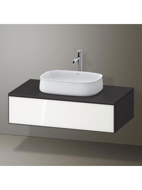 Duravit Zencha fiókos alsószekrény 100, fiókrendező nélkül, fehér üveg/matt grafit ZE4811064800000