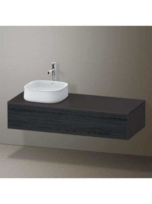 Duravit Zencha balos alsószekrény 130, dió fiókrendezővel, fekete tölgy/matt grafit ZE4812L16800E00