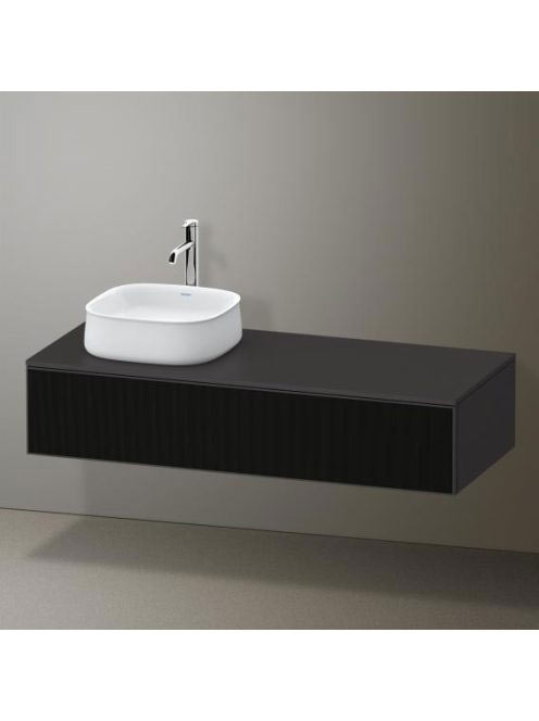 Duravit Zencha balos alsószekrény 130, tölgy fiókrendezővel, strukturált fekete/matt grafit ZE4812L63800I00