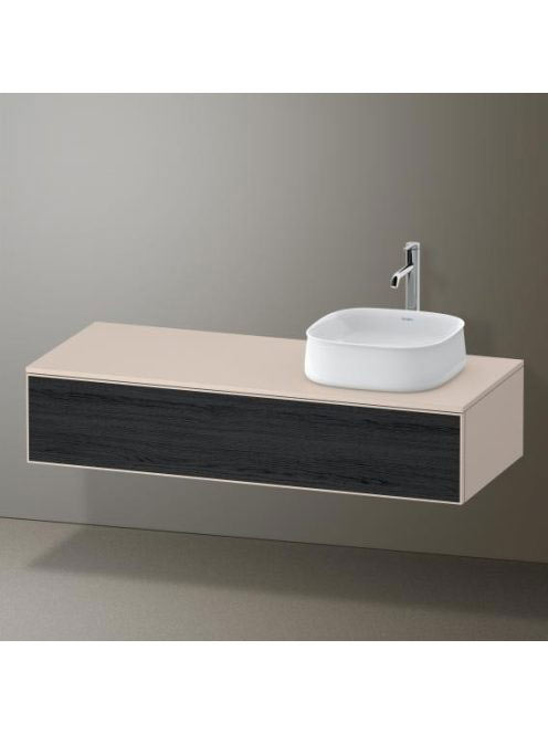 Duravit Zencha jobbos alsószekrény 130, tölgy fiókrendezővel, fekete tölgy/matt taupe ZE4812R16830I00