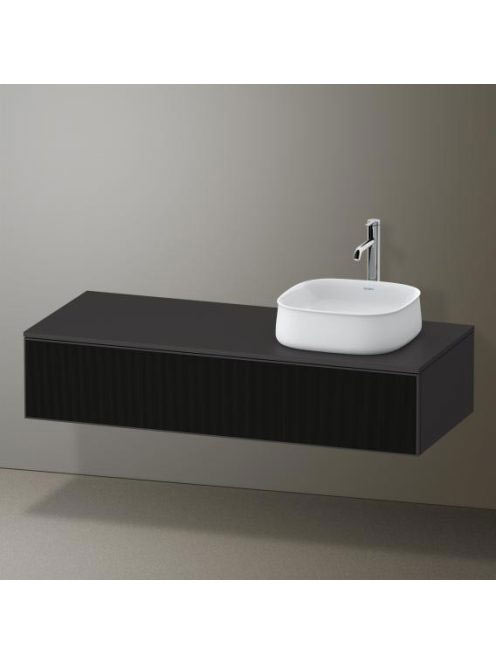 Duravit Zencha jobbos alsószekrény 130, dió fiókrendezővel, strukturált fekete/matt grafit ZE4812R63800E00