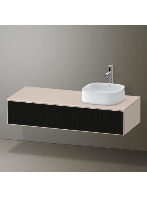 Duravit Zencha jobbos alsószekrény 130, fiókrendező nélkül, strukturált fekete/matt taupe ZE4812R63830000