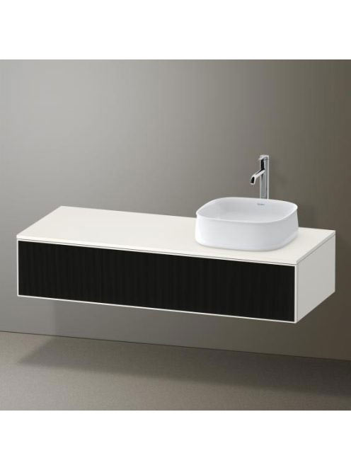 Duravit Zencha jobbos alsószekrény 130, dió fiókrendezővel, strukturált fekete/matt fehér ZE4812R63840E00