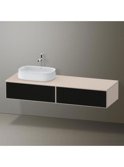Duravit Zencha balos alsószekrény 160, tölgy fiókrendezők, textúrált fekete/matt taupe ZE4814L63830L00