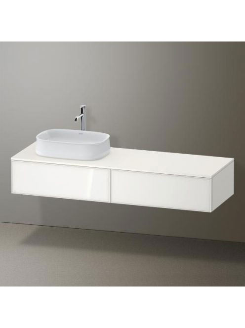 Duravit Zencha balos alsószekrény 160, tölgy fiókrendezők, fehér üveg/matt fehér ZE4814L64840L00
