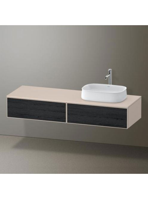 Duravit Zencha jobbos alsószekrény 160, dió fiókrendezővel, fekete tölgy/matt taupe ZE4814R16830G00