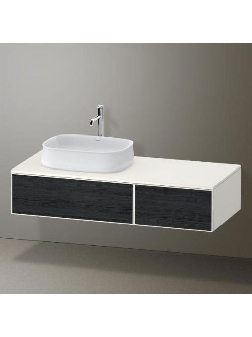 Duravit Zencha balos alsószekrény 130, tölgy fiókrendezővel, fekete tölgy/matt fehér ZE4816016840J00