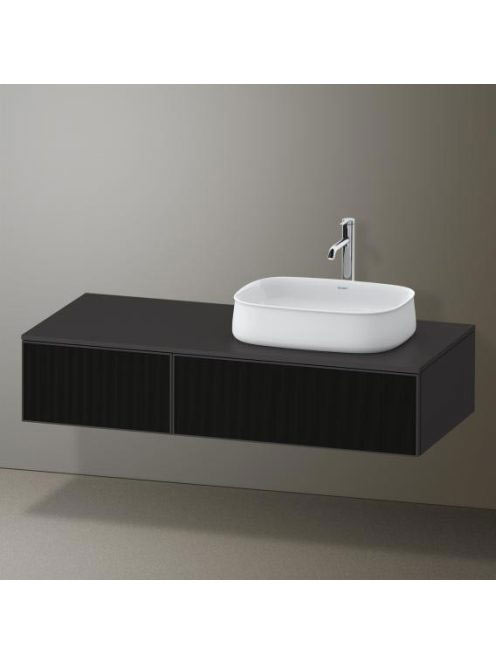 Duravit Zencha jobbos alsószekrény 130, dió fiókrendezővel, strukturált fekete/matt grafit ZE4817063800G00