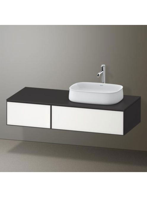 Duravit Zencha jobbos alsószekrény 130, fiókrendező nélkül, fehér üveg/matt grafit ZE4817064800000