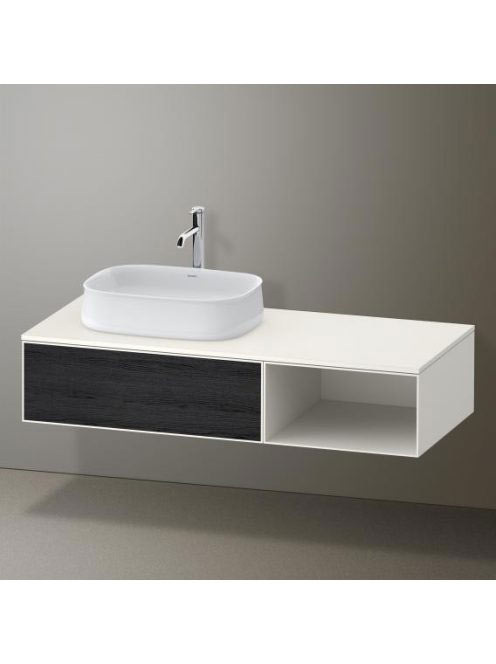 Duravit Zencha balos alsószekrény 130, dió fiókrendezővel, fekete tölgy/matt fehér ZE4818016840F00