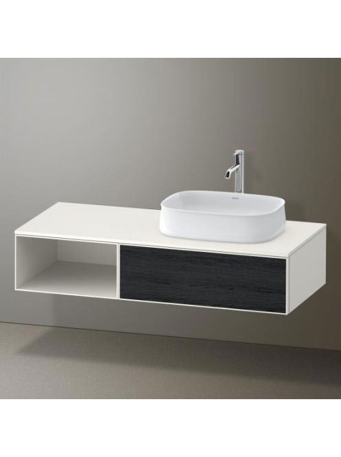 Duravit Zencha jobbos alsószekrény 130, fiókrendező nélkül, fekete tölgy/matt fehér ZE4819016840000