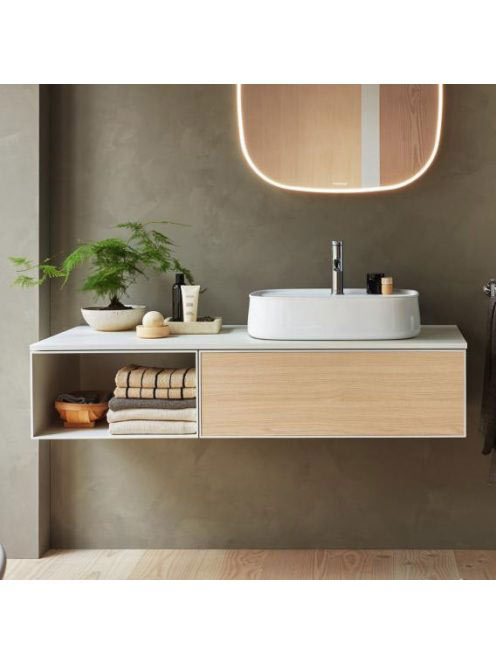 Duravit Zencha jobbos alsószekrény 130, dió fiókrendezővel,, natúr tölgy/matt fehér ZE4819030840G00