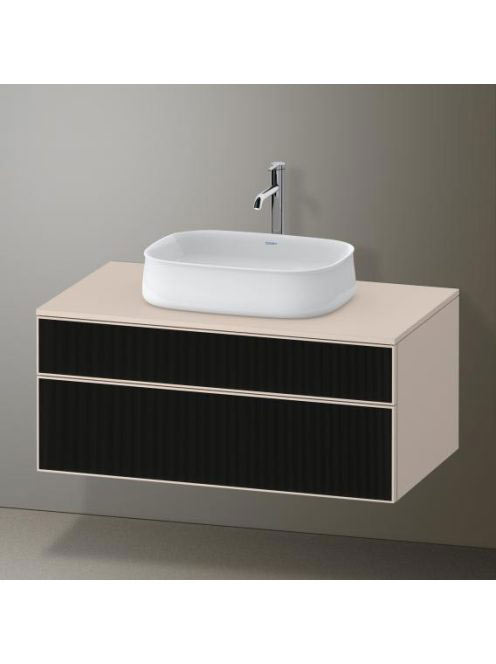 Duravit Zencha alsószekrény 100, dió fiókrendezővel, strukturált fekete/matt taupe ZE4821063830E00