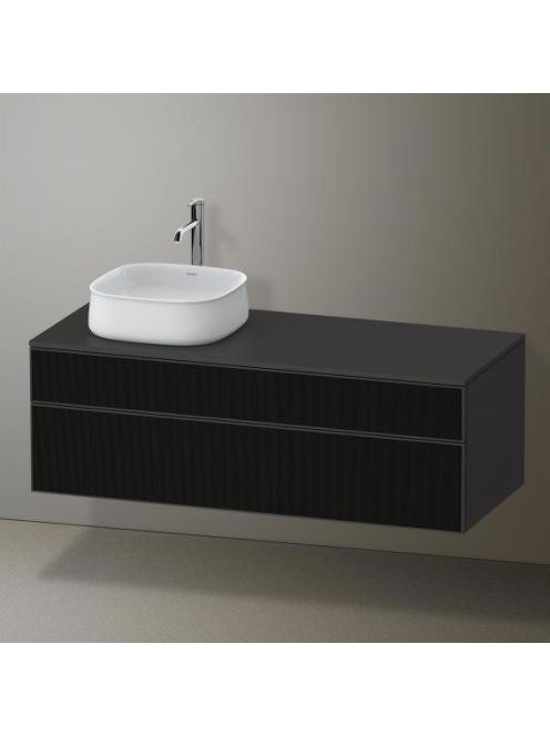 Duravit Zencha balos alsószekrény 130, dió fiókrendezővel, strukturált fekete/matt grafit ZE4822L63800E00