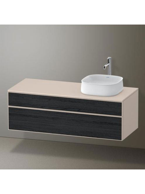 Duravit Zencha jobbos alsószekrény 130, tölgy fiókrendezővel, fekete tölgy/matt taupe ZE4822R16830I00
