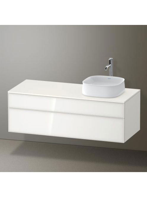Duravit Zencha jobbos alsószekrény 130, tölgy fiókrendezővel, fehér üveg/matt fehér ZE4822R64840I00