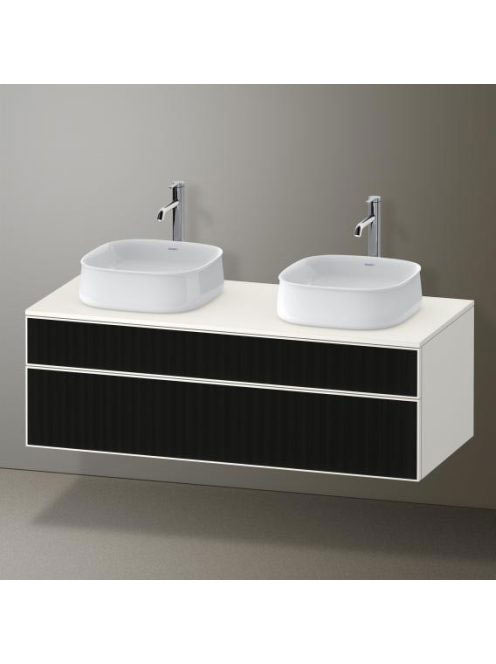 Duravit Zencha alsószekrény 130, dió fiókrendezővel, strukturált fekete/matt fehér ZE4823B63840E00