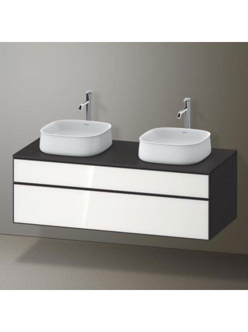 Duravit Zencha alsószekrény 130, tölgy fiókrendezővel, fehér üveg/matt grafit ZE4823B64800I00