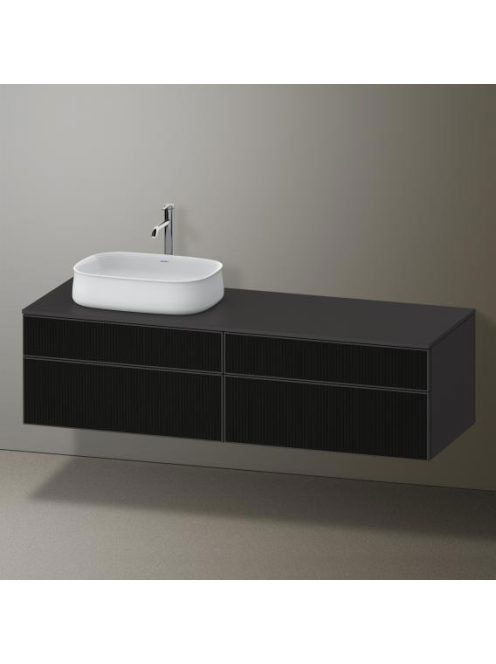 Duravit Zencha balos alsószekrény 160, tölgy fiókrendezővel, strukturált fekete/matt grafit ZE4824L63800K00