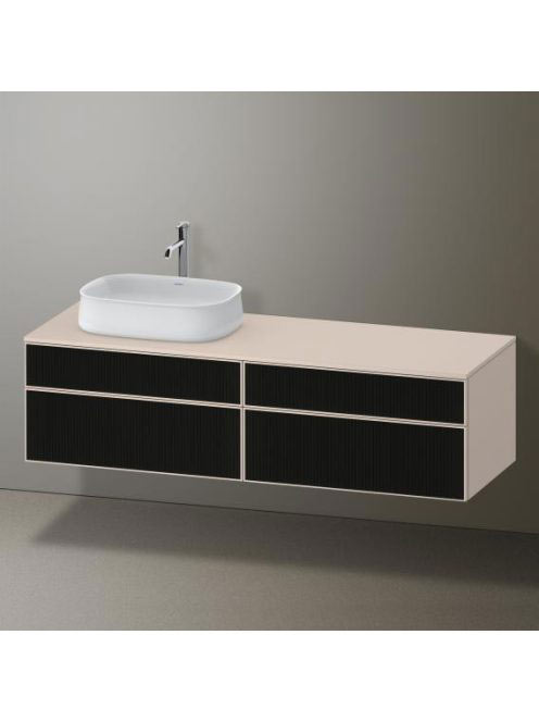 Duravit Zencha balos alsószekrény 160, dió fiókrendezővel, strukturált fekete/matt taupe ZE4824L63830G00
