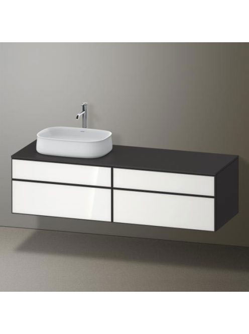 Duravit Zencha balos alsószekrény 160, tölgy fiókrendezők, fehér üveg/matt grafit ZE4824L64800L00