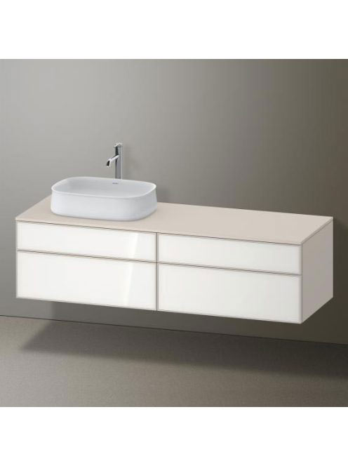 Duravit Zencha balos alsószekrény 160, dió fiókrendezővel, fehér üveg/matt taupe ZE4824L64830G00
