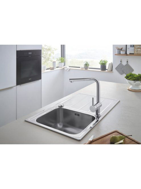 Grohe K500 Rozsdamentes acél mosogatótálca csepegtetővel 100