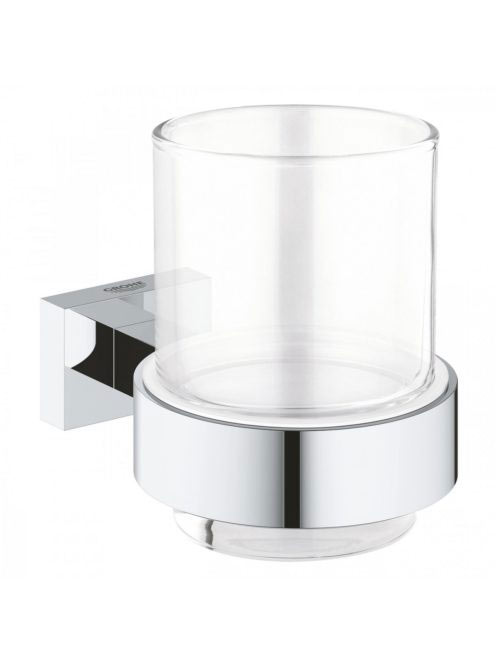 Grohe Essentials Cube kristálypohár tartókonzollal, króm 407