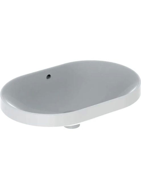 Geberit VariForm beépíthető mosdó 60 cm, ellipszis alak, túl