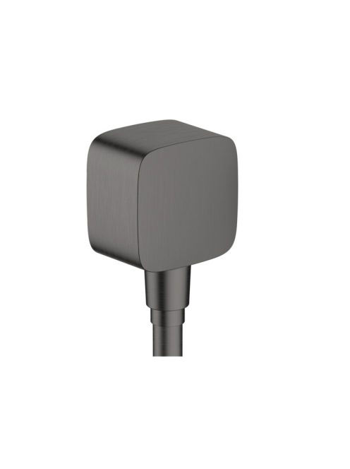 Hansgrohe Fixfit fali csatlakozás visszafolyásgátlóval és szintetikus gömbcsuklóval, szálcsiszolt fekete/króm 26457340
