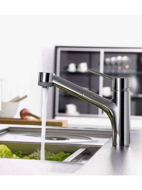 Hansgrohe Talis M52 mosogató csaptelep kihúzható zuhanyfejjel, króm 32841000