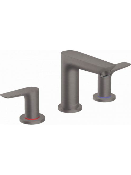 Hansgrohe Talis E szálcsiszolt fekete/króm 3-lyukú mosdócsaptelep automata lefolyógarnitúrával 71733340