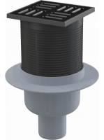 Alcaplast Függőleges padlóösszefolyó 105x105/50 mm rozsdamen