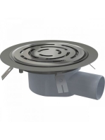 Alcaplast Padlóösszefolyó 105×105/50 mm rozsdamentes ráccsal