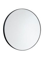 Aqualine Gedy akasztó nélküli kerek tükör matt fekete 6000 -