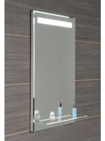 Aqualine tükör LED világítással 50x80 cm üveg polccal, bille