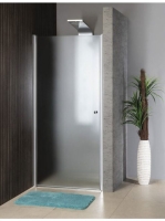 Aqualine Pilot nyíló zuhanyajtó 100x190 cm, matt üveg, króm