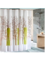 Aqualine zuhanyfüggöny 180x180 cm, fehér mintával ZP009/180