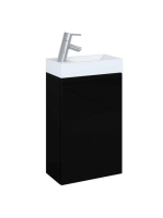 Arezzo design Mini alsószekrény mosdóval 40 cm, 1 ajtóval, fényes fekete AR-163070