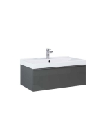 Arezzo design Monterey 80 alsószekrény szifonkivágással, 1 fiókkal, fényes antracit AR-167080